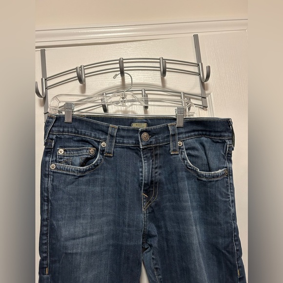 True Religion Jeans mens 34 Blue Dark Wash Ricky Relaxed Straight Fit USA GUC - Picture 3 of 15
